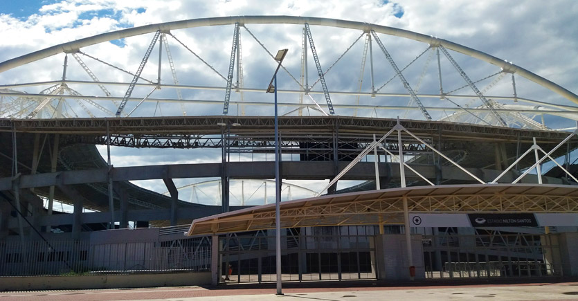 Estádio Nilton Santos, conhecido como Engenhão, localizado no bairro do Engenho de Dentro, no Rio de Janeiro