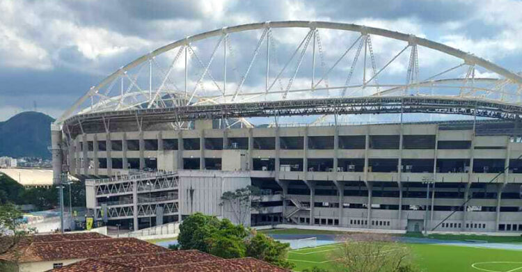 Estádio Nilton Santos, o Engenhão, localizado no bairro do Engenho de Dentro, na Zona Norte do Rio de Janeiro