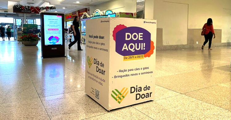 Caixa do Dia de Doar no NorteShopping