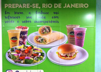 Tapume da Go Juice no Shopping do Méier