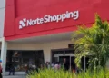 Fachada NorteShopping com jardim na frente