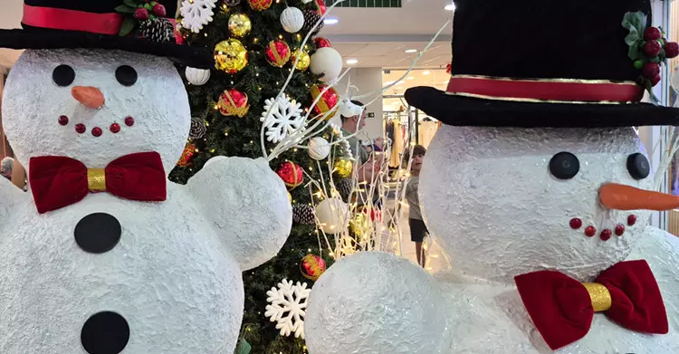 Bonecos de neve do Shopping do Méier